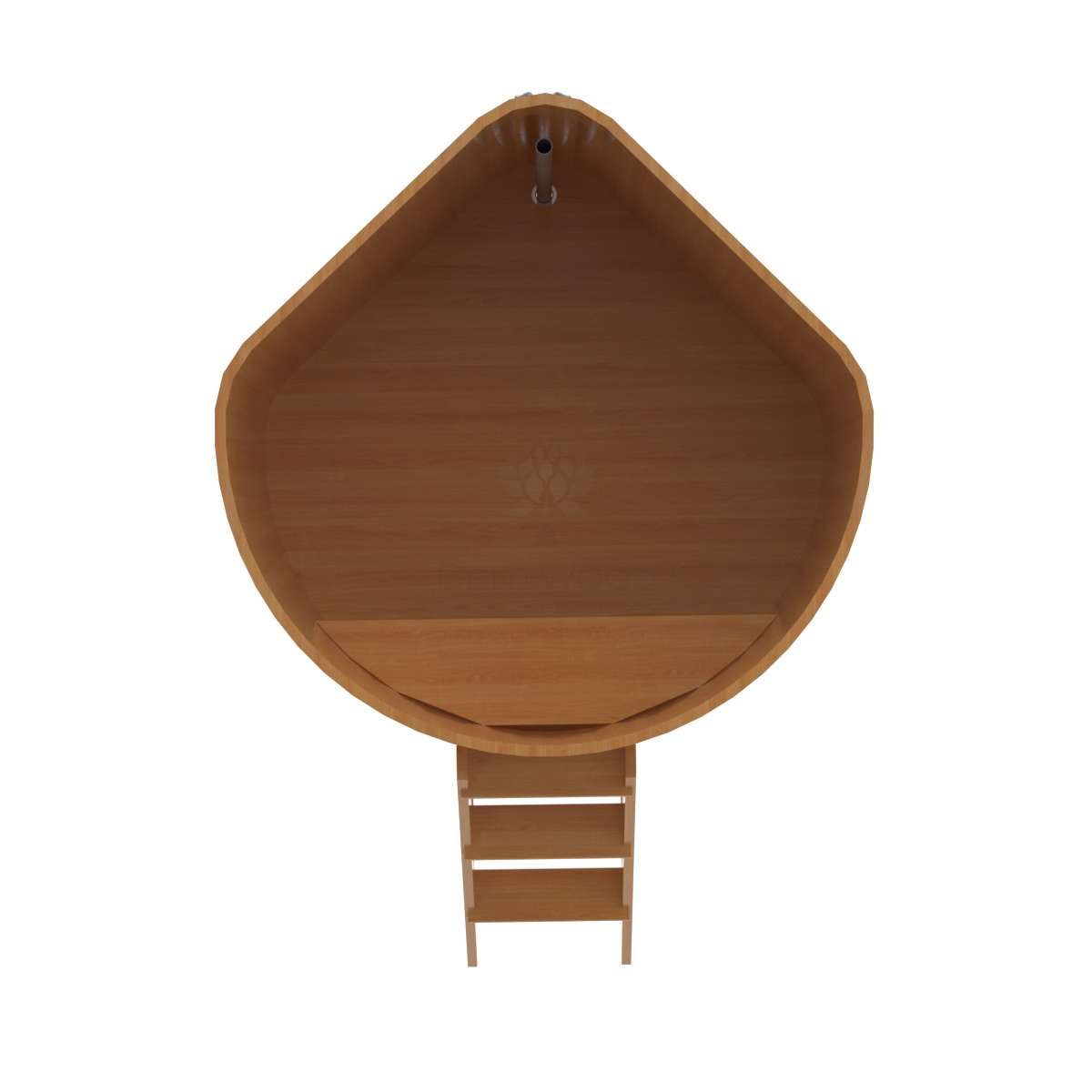 1243 Купель угловая из лиственницы 1,37х1,37х1,2 натуральная премиум Alyarus  - Вид №4