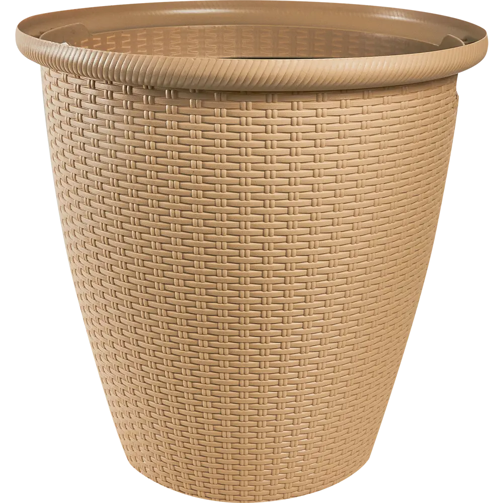 Кашпо для цветов Ingreen Rattan ø38 см v30 л пластик бежевый STLM-2128410
