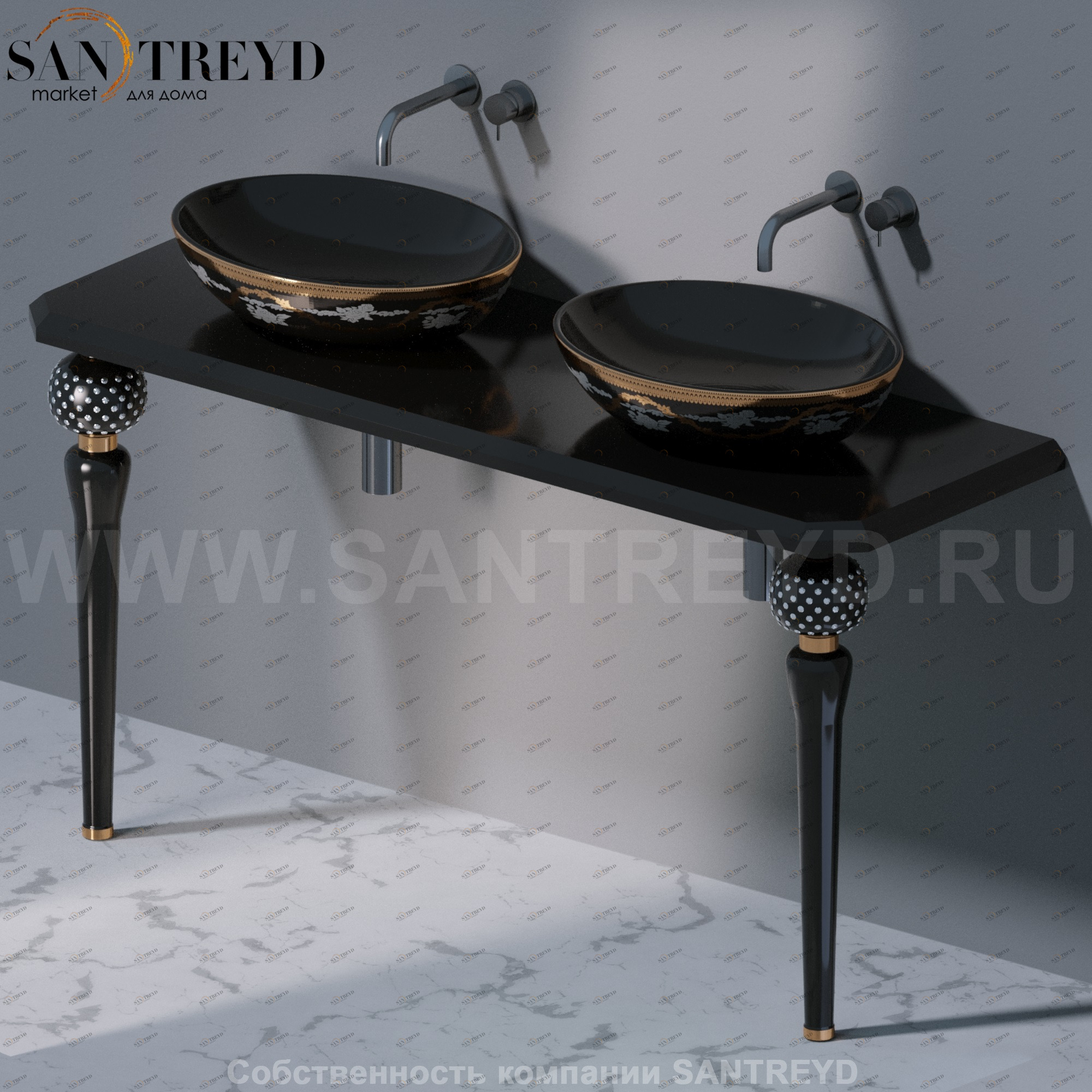 AeT ITALIA Deco Консольный столик с индивидуальными черными ножками со стразами C275.104SW C275104SW