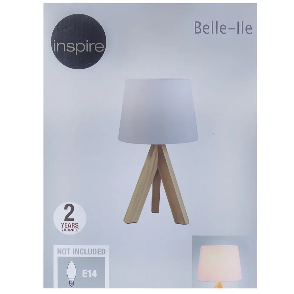 Настольная лампа INSPIRE Belle-ile с деревянным основанием 83638211 STLM-0043109 - Вид №3