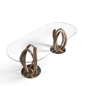 063601 Овальный обеденный стеклянный стол DT801-GRAN Angel Cerda