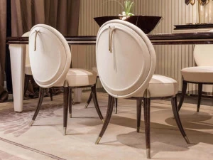 Turri Стул Medallion с обивкой из дерева Noir