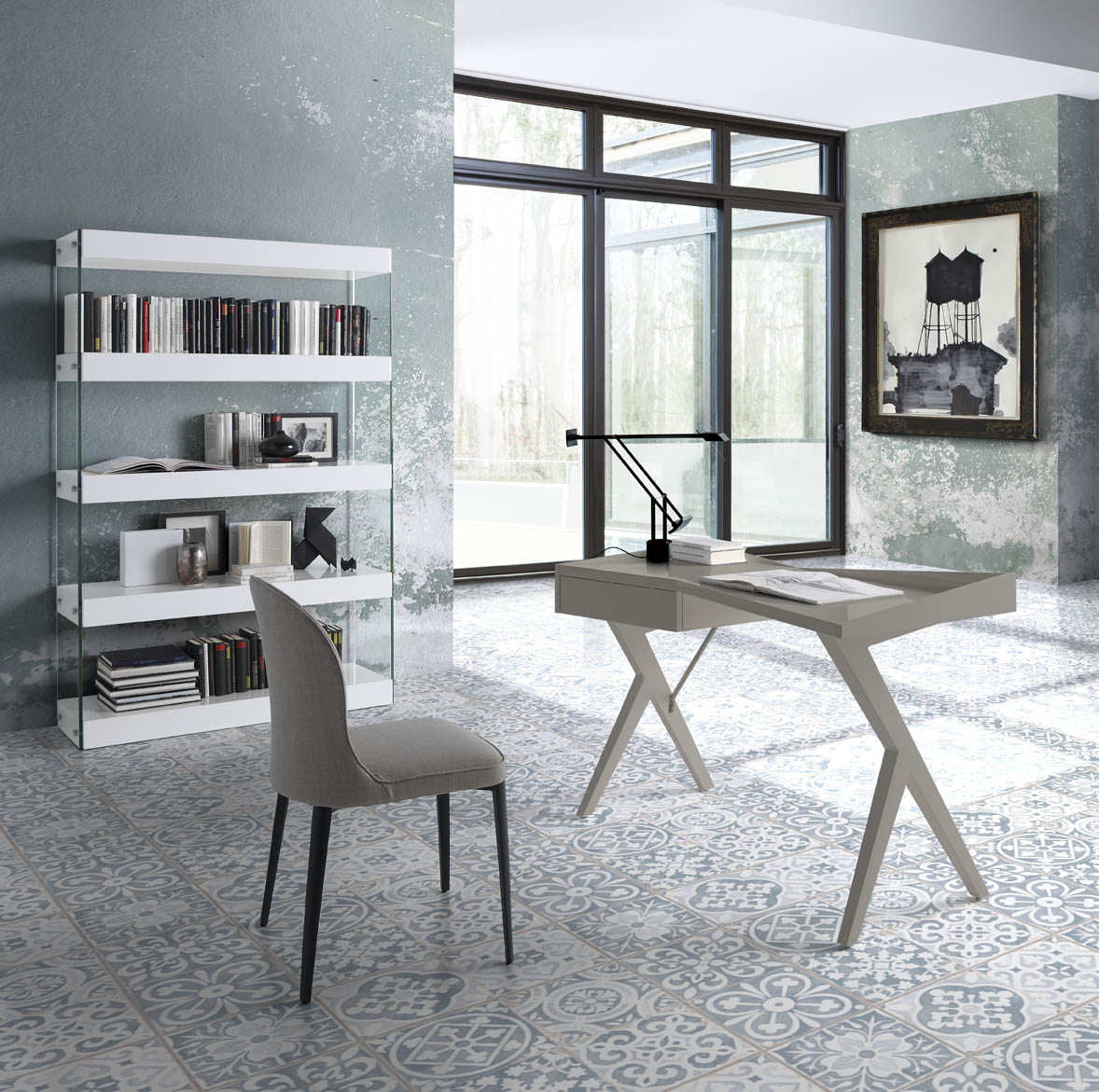 Письменный стол с ящиком серый Comodidad от Angel Cerda ANGEL CERDA  345214 Серый  - Вид №1