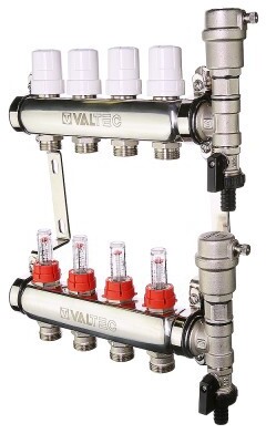 Коллекторная группа Valtec на 4 выхода для систем теплого пола 82575947