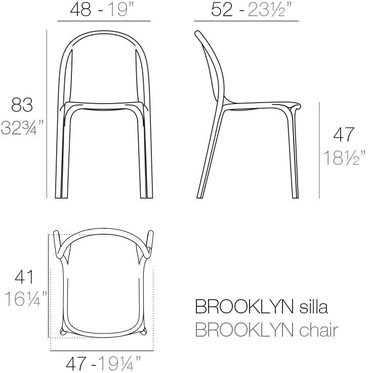 VONDOM Штабелируемый садовый стул Brooklyn 65037 - Вид №10