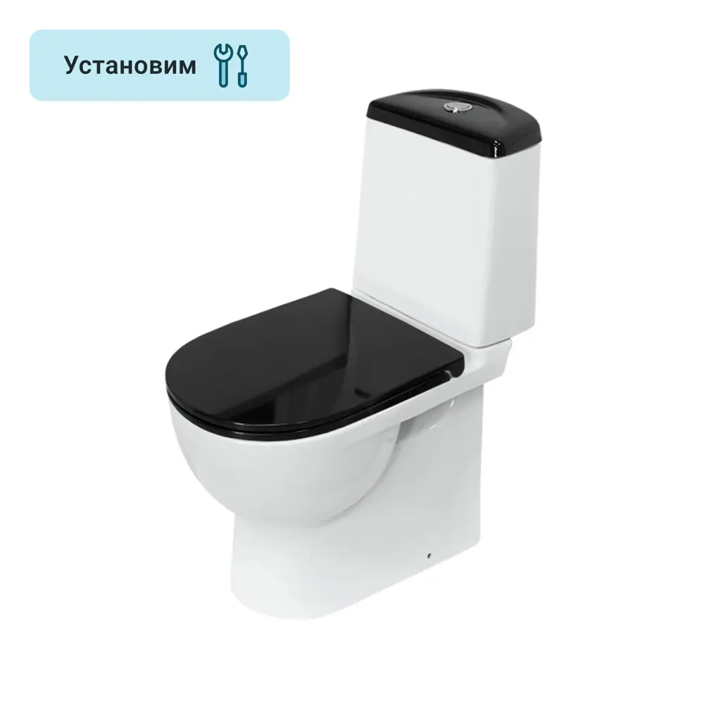 Унитаз-компакт Sanita Luxe Best Color Black SL DM сиденье с микролифтом цвет черный 88612368 STLM-2203473