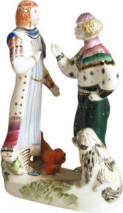 10580402 Императорский фарфоровый завод Скульптура "Встреча" Фарфор твердый