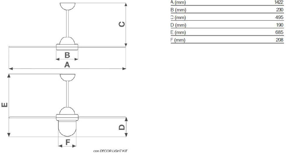 Vortice Потолочный вентилятор со встроенным освещением Nordik design 1s - 1s/l 61301 - Вид №1