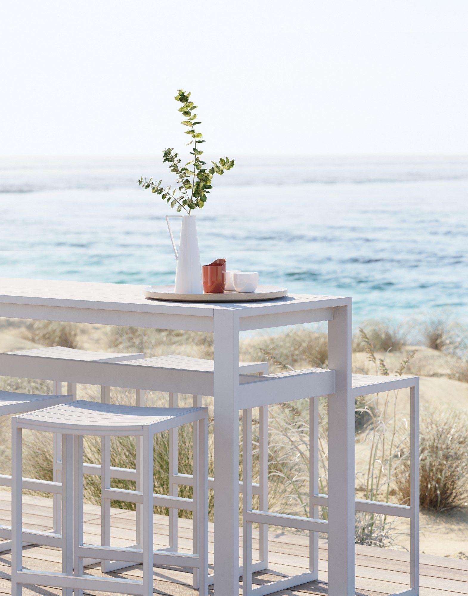 Высокий прямоугольный алюминиевый стол с порошковым покрытием Case Eos ARCH-00082338 - Вид №11