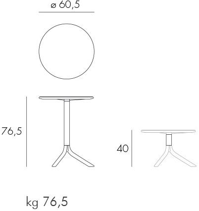 Nardi Круглый садовый столик Step/spritz 058 - Вид №6