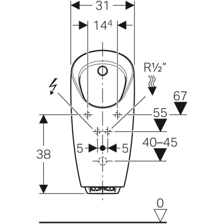 116.075.00.1 Писсуар сенсорный настенный Geberit  - Вид №2