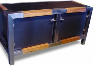 ICI ET LÀ Буфет из стали в индустриальном стиле с распашными дверцами Handmade metal furniture by ici et là Smu01