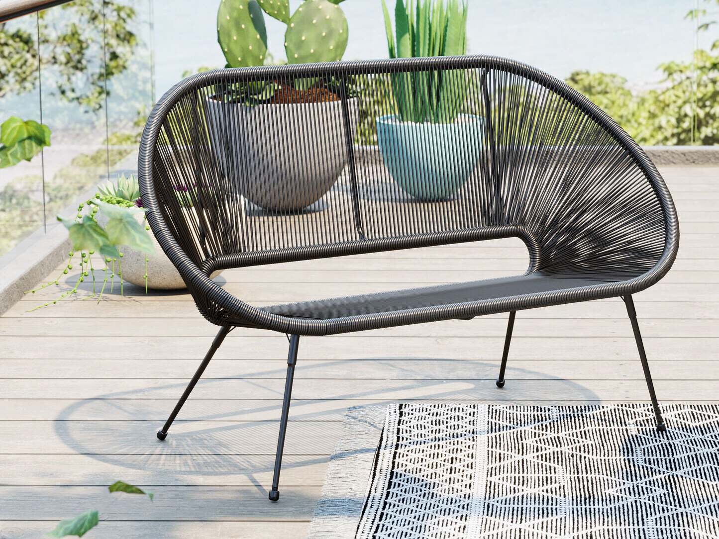 Садовая скамейка из полиэтилена со спинкой KARE Design Акапулько ARCH-00027498 - Вид №5