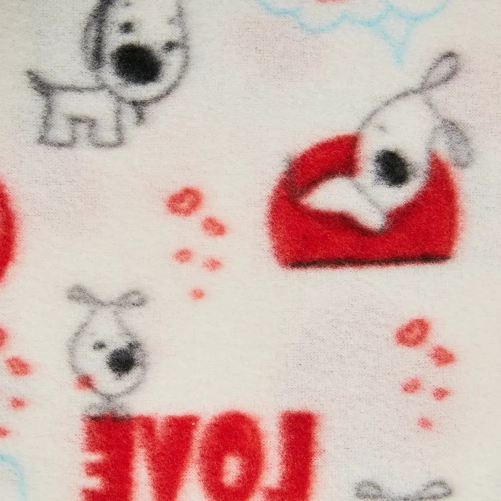 Плед Puppy 120x150 см флис цвет белый Ardenza STLM-2024721 - Вид №1