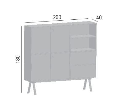 Высокий офисный шкаф с раздвижными дверями GABER HIGH CABINET 2027 ARCH-00074513 - Вид №2