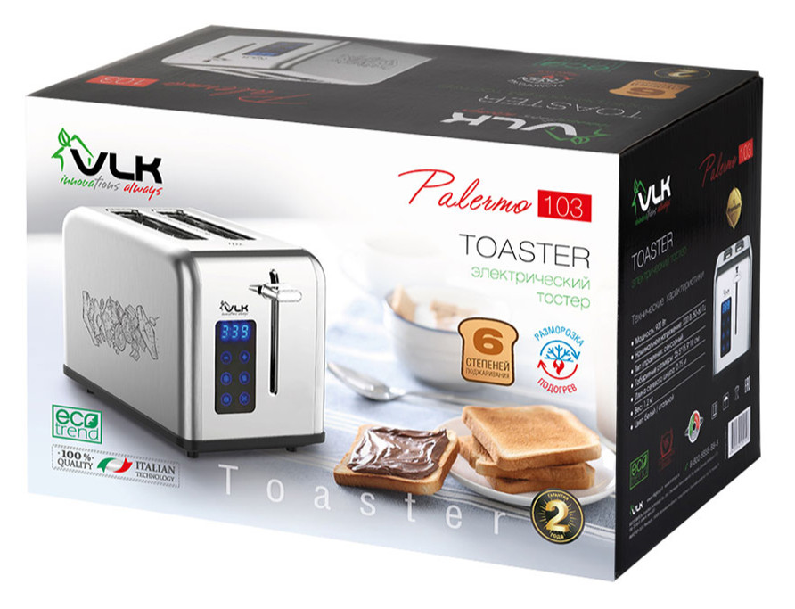 9034353 Тостер VLK Palermo 103 серебристый STDN-0074051 - Вид №4