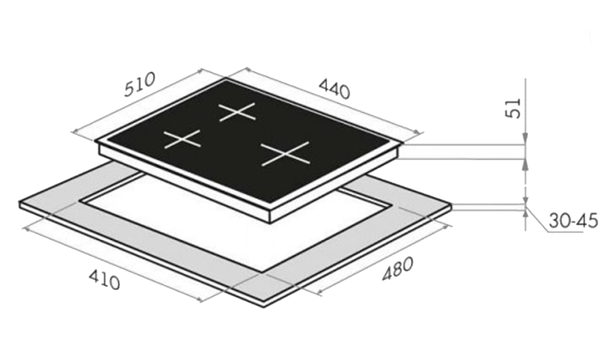 5310942 Газовая варочная поверхность HOMSair HGG431WH STDN-0011575 - Вид №6