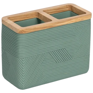 Стакан для зубных щёток Vidage Инта зеленый с разделителями 89380389