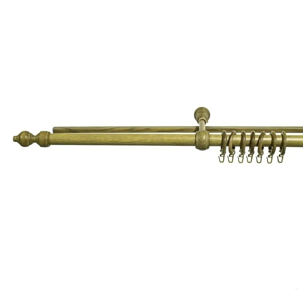 Карниз двухрядный 200 см металл/пластик/дерево, дуб Santreyd STLM-2124939