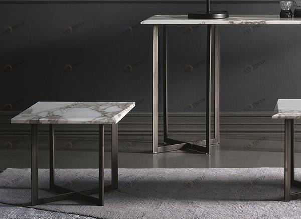 Bodema Квадратный мраморный журнальный столик Blunt Blu000