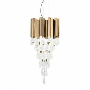 Люстра стеклянная 90х36 см золотая Trump KM0988P-8 DELIGHT COLLECTION ДИЗАЙНЕРСКИЕ 00-3883094 Золото;прозрачный