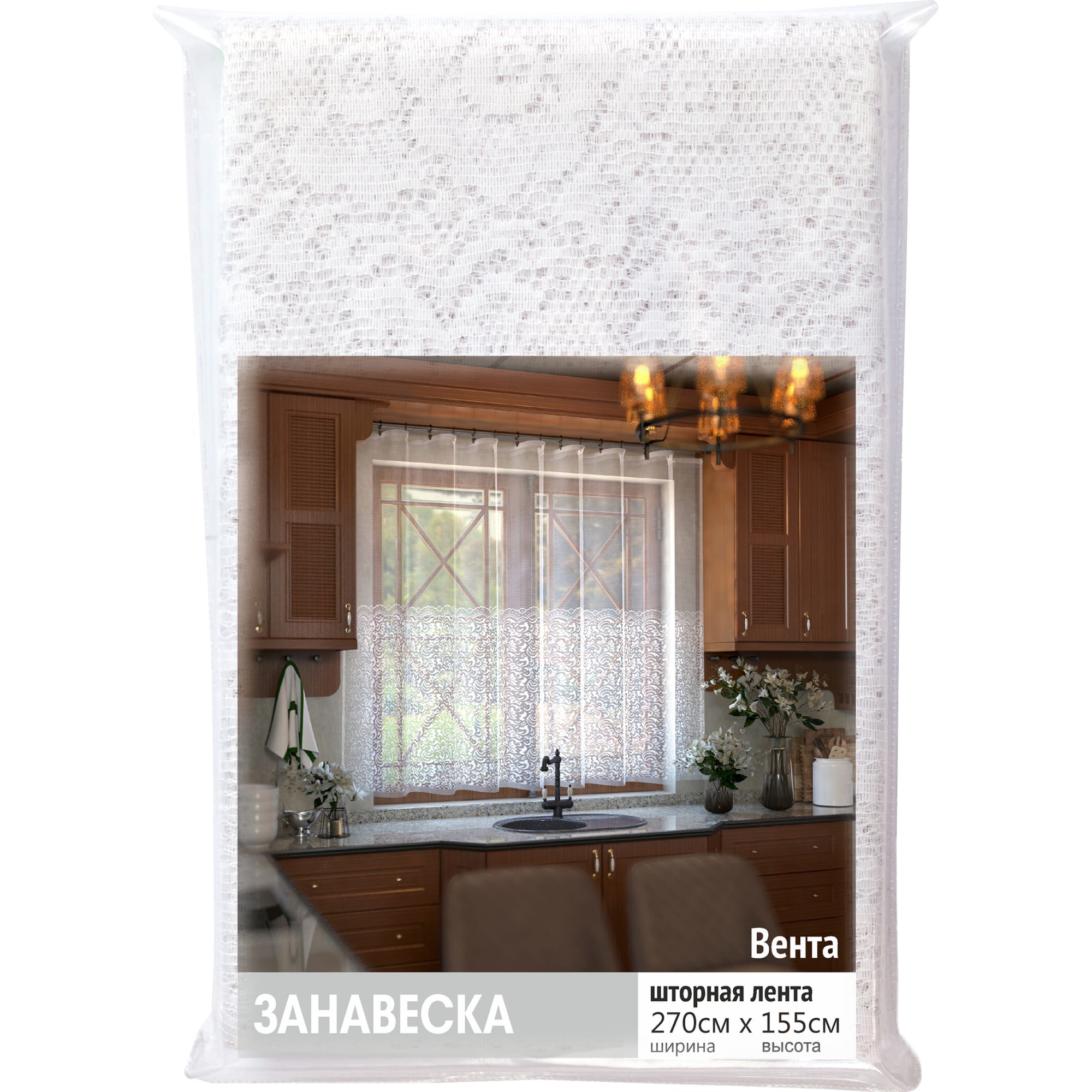 82633555 Тюль на ленте для кухни «Вента» 270х165 см цвет белый Santreyd  - Вид №6