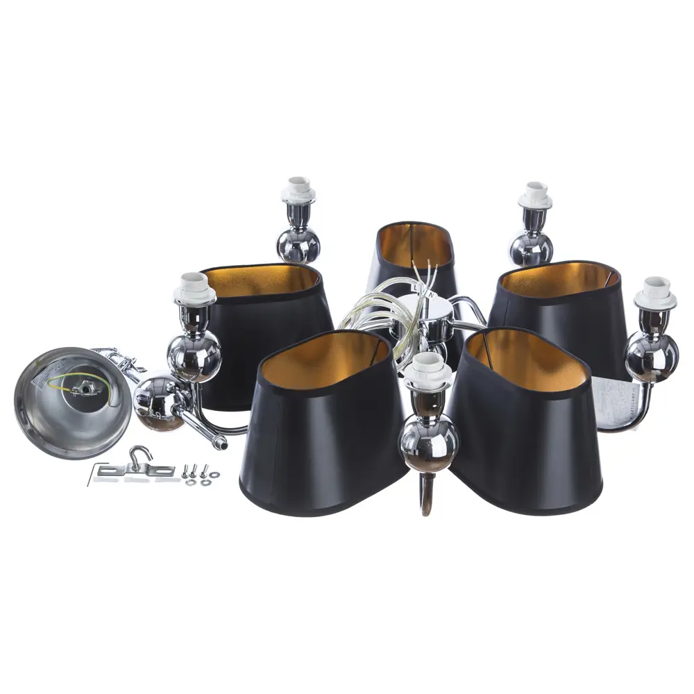 Люстра Turandot 5xE14x40 Вт, металл/пластик, цвет хром/мультиколор Arte Lamp STLM-2193531 - Вид №6