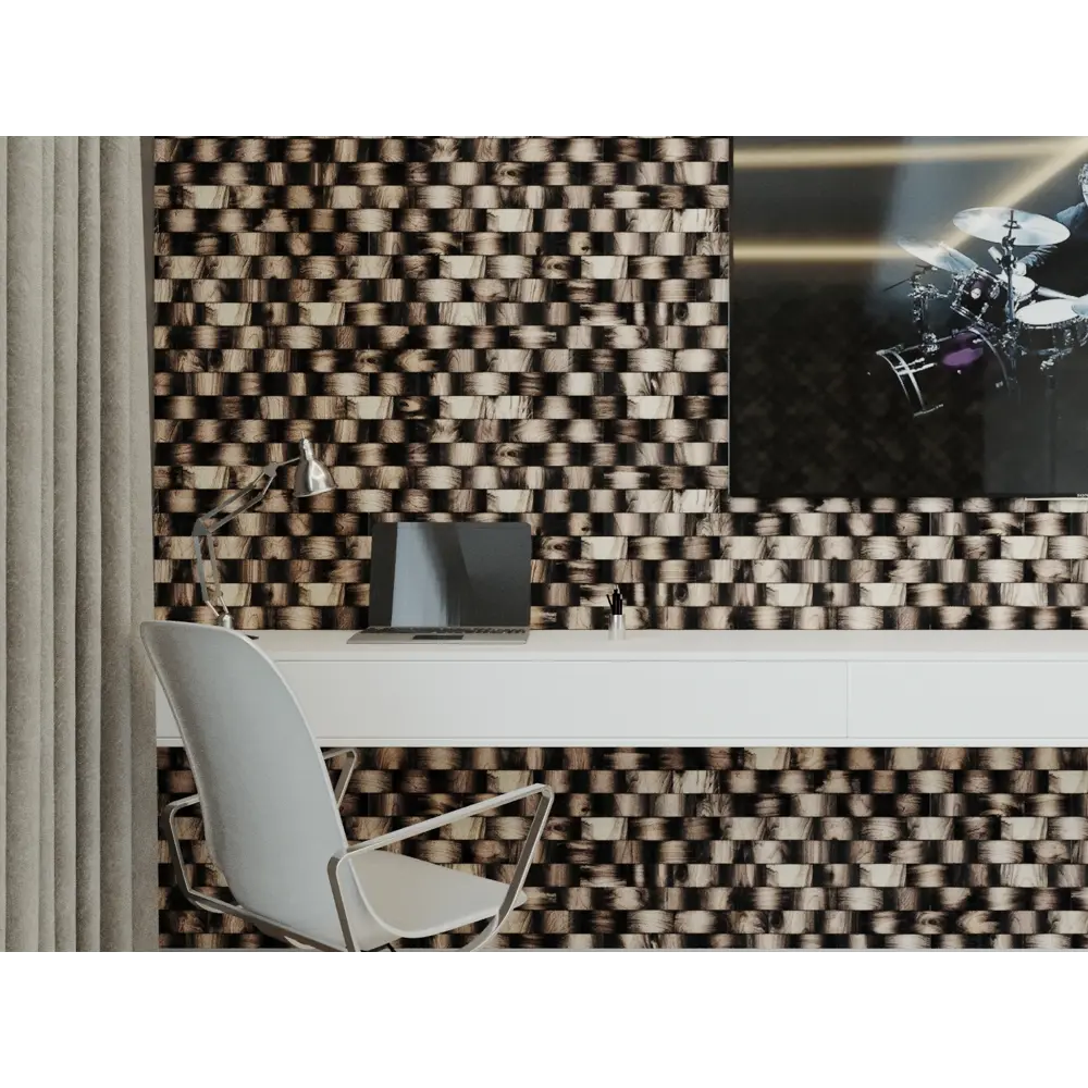 Деревянная мозаика ЭШФОРД 50x100 мм 300x300 мм Santreyd STLM-2043436 - Вид №2