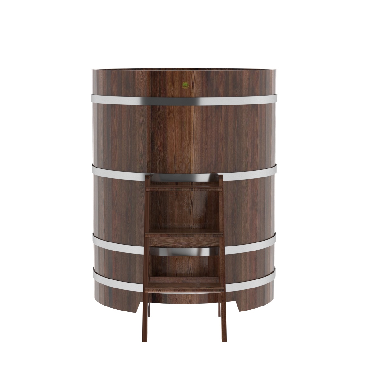 1228 Купель угловая из лиственницы 1,03х1,03х1,4 морёная премиум Alyarus  - Вид №3