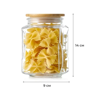 Банка для сыпучих продуктов Esprado Bambu 0.75 л стекло прозрачный