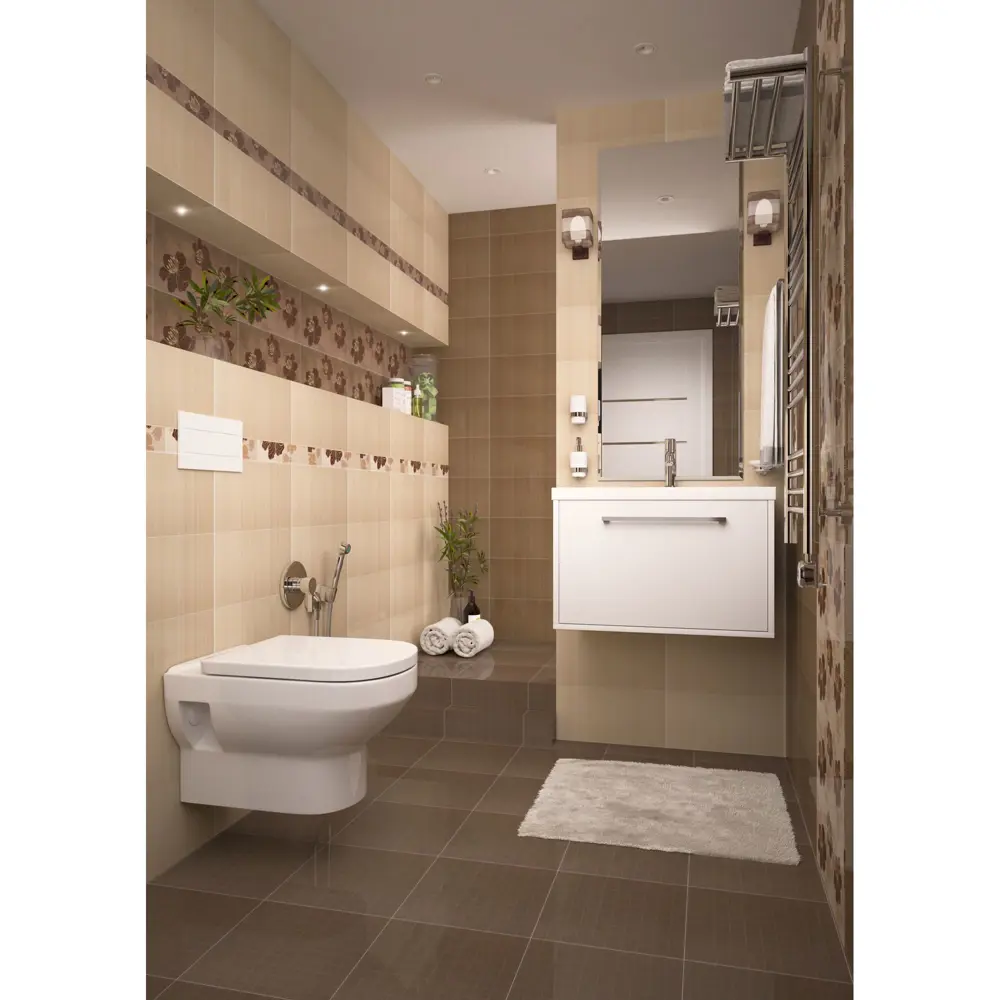 Плитка настенная «Элегия» 19.8х 39.8 см 1.58 м2 цвет бежевый LB CERAMICS STLM-2017922 - Вид №1