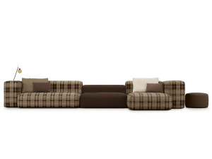 Тканевый диван с полуостровом