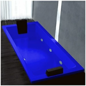 Ванна Gruppo treesse Quadra 199 V073B-SX-SI синяя с гидромассажем и дезинфекцией прямоугольная встроенная левая