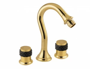 065521.N00.50 Биде с тремя отверстиями из черного фарфора Яркий хром