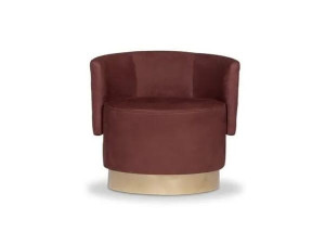 Кожаное вращающееся кресло с подлокотниками