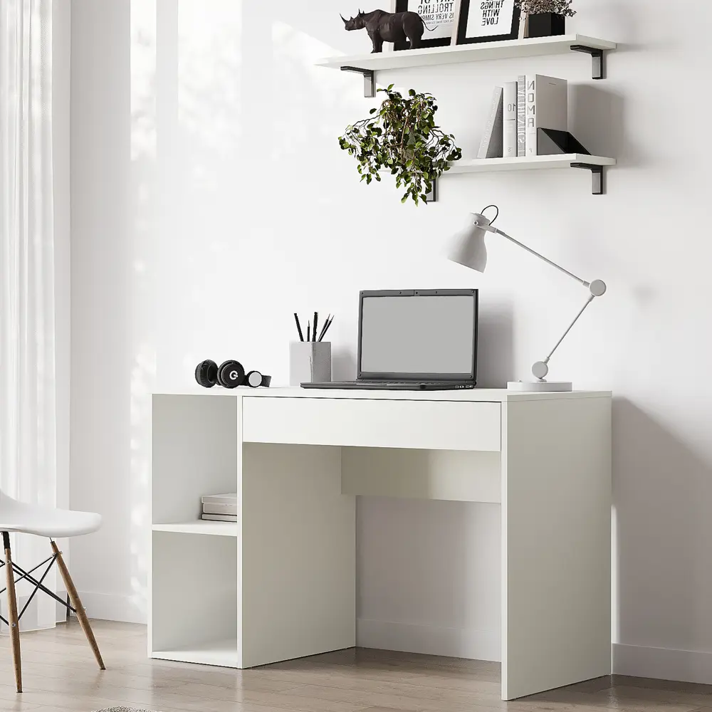 Стол письменный 110x75x50 см ЛДСП цвет белый лед Santreyd STLM-2015801