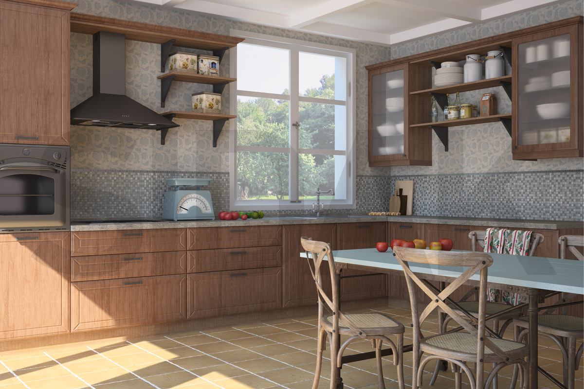 Фасады для кухни Кантри Фрезеровка «Ланос» Дуб шамони №198 SIDAK SIST1625-213 - Вид №1