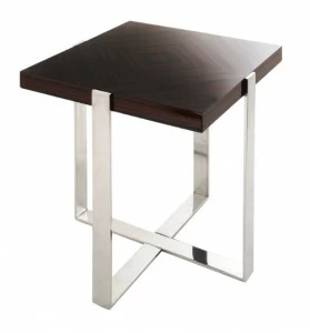 Приставной столик квадратный эбеновое дерево 60 см Perran RVASTLEY PUSHA 062905 Коричневый;хром