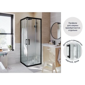 Комплект стекол для душевой ширмы Sensea Easy 80x80 см стекло с шелкографией, цвет профиля на выбор