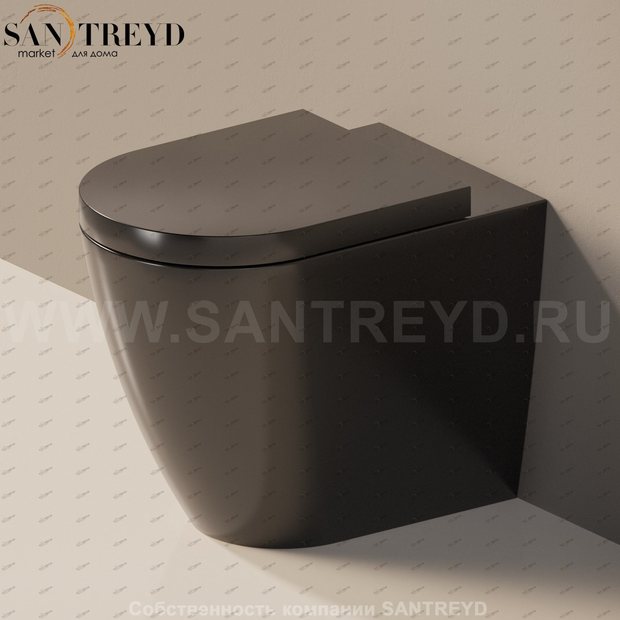 LK117RG9017 Приставной унитаз напольный Черный Ceramica Flaminia Link Италия