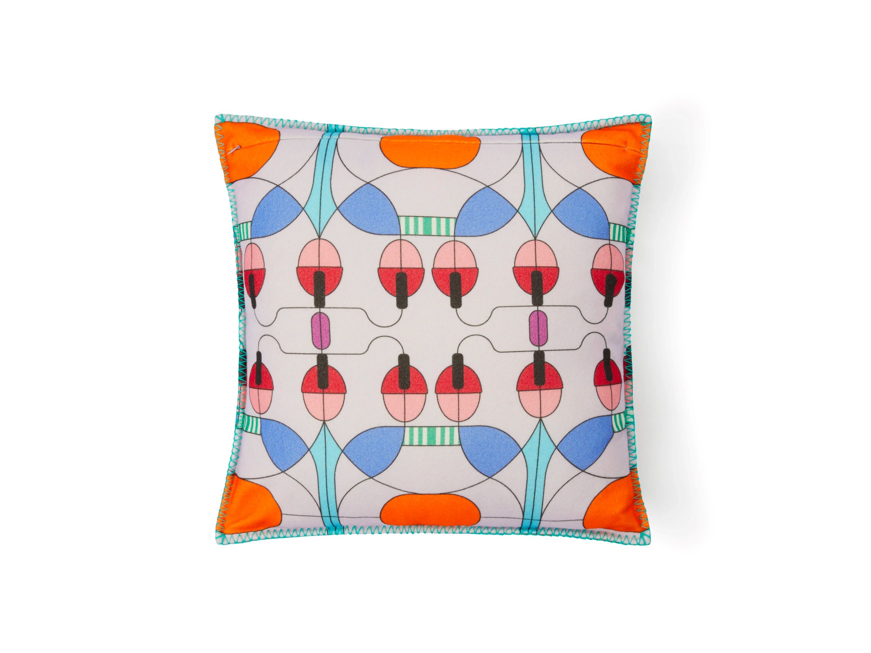 Подушка из шерсти мериноса с геометрическим рисунком Lanerossi Колокольчик ARCH-00011362 - Вид №11