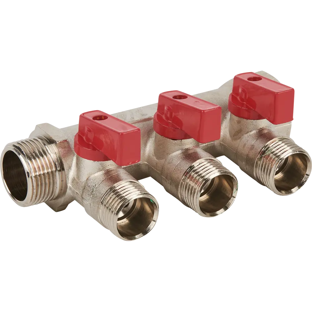 Коллектор Euros на 3 выхода 3/4"x1/2" НР латунь Valtec STLM-2116127