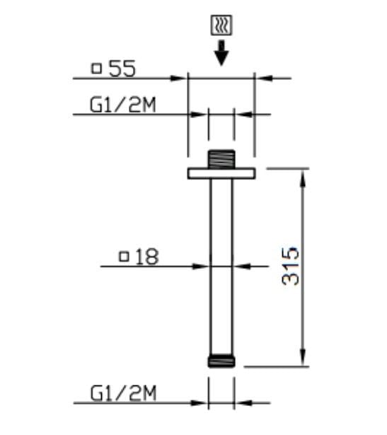 Душевая рука CARIMALI BRACCIO DOCCIA QUADRO ARCH-00039371 - Вид №3