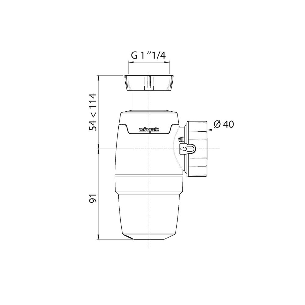 Сифон WIRQUIN NEO 1 ? х 40 мм  без выпуска (30987068) 30987068 Santreyd  - Вид №1