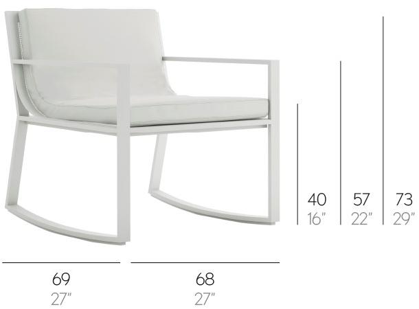 GANDIABLASCO Кресло-качалка из термолакированного алюминия с подлокотниками Blau sun-id-1435226 - Вид №3