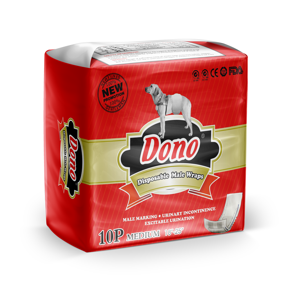 ПР0046994 Пояса Male Pet Diaper одноразовые впитывающие для кобелей размер М 10шт Dono 