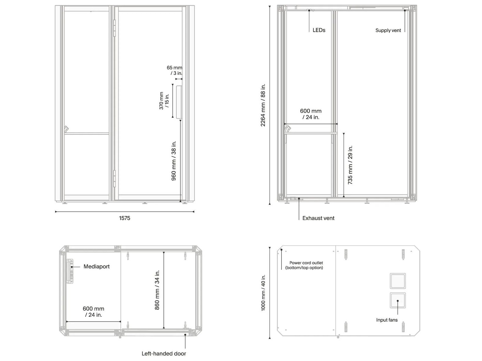 Одноместная акустическая офисная кабина со встроенным освещением Mute Jetson ARCH-00017143 - Вид №1
