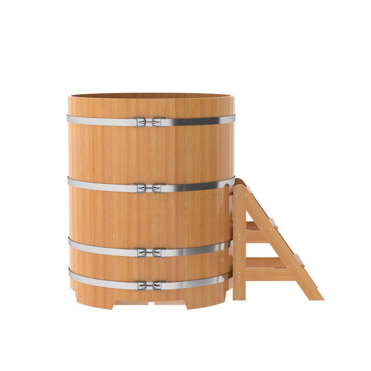 1200 Купель круглая из лиственницы d=1,17х1,4 натуральная премиум Alyarus  - Вид №2