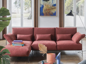 Съемный тканевый диван с полуостровом