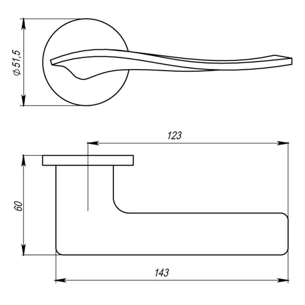 Дверные ручки Armadillo R.URS52.Aqua BPVD-77, без запирания, цвет вороненый никель STLM-2149184 - Вид №2
